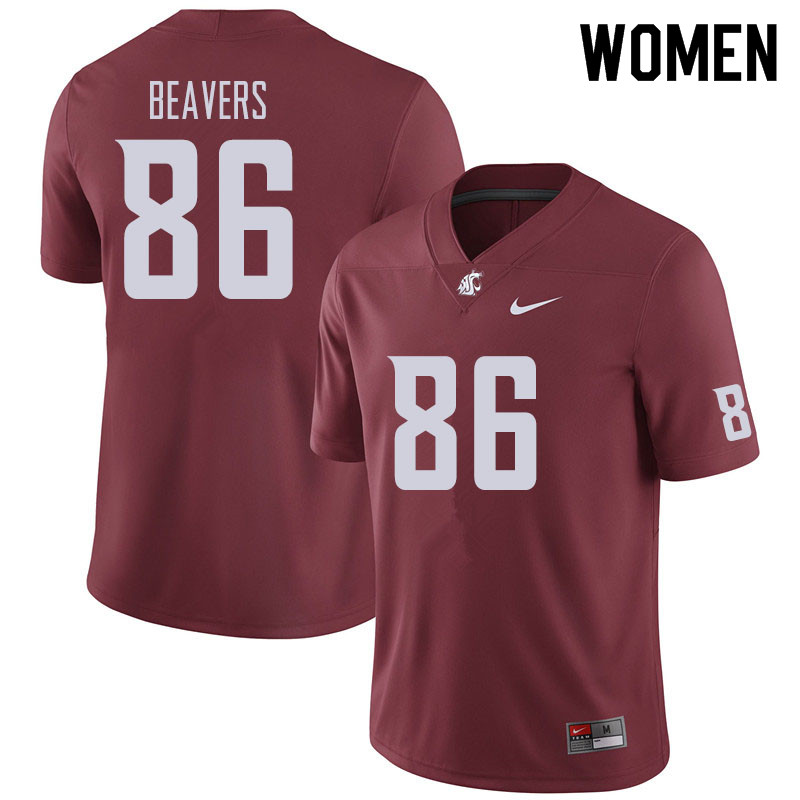 Women #86 Konner Beavers Washington State Cougars Football Jerseys Sale-Crimson